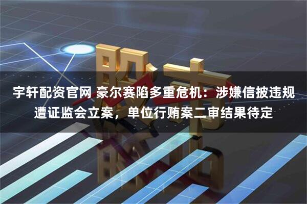 宇轩配资官网 豪尔赛陷多重危机：涉嫌信披违规遭证监会立案，单位行贿案二审结果待定